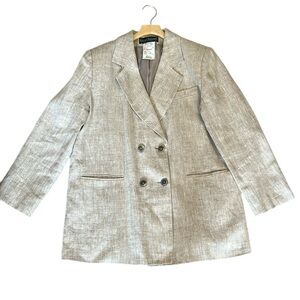 Harve Benard Oversized Double Breasted Linen Blazer Tan Fully Lined Ukraine 14